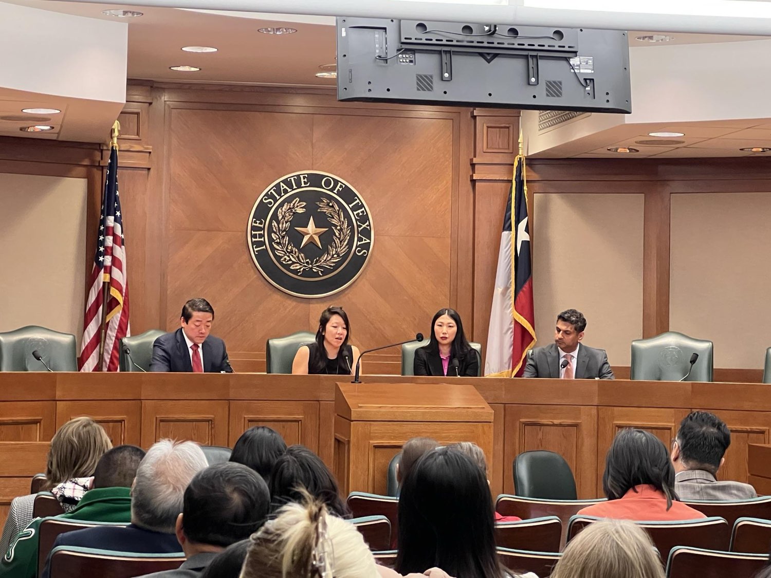 Selena on a panel at the Texas State Capitol