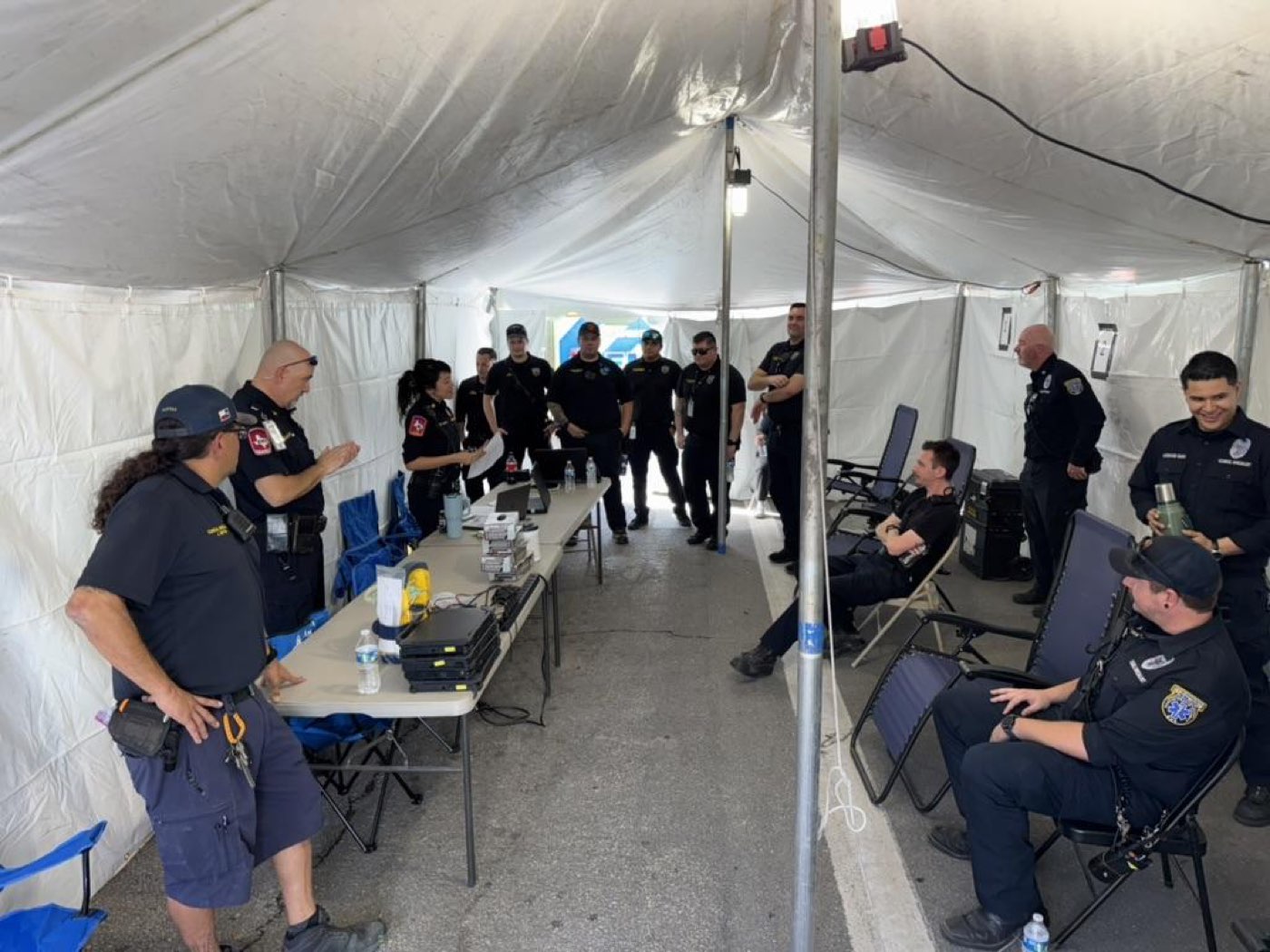 Selena with EMS crews at a field operation